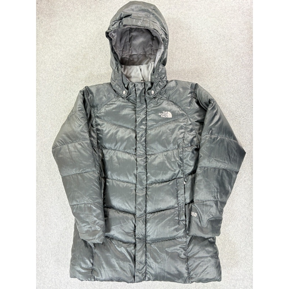 The North Face‎ 550 Down Insulated Quilted Winter Jacket (Girl's XL) Gray/Black
